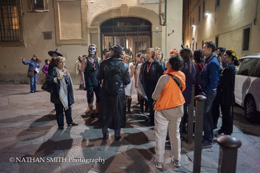 One group with the guide in the streets of Florence